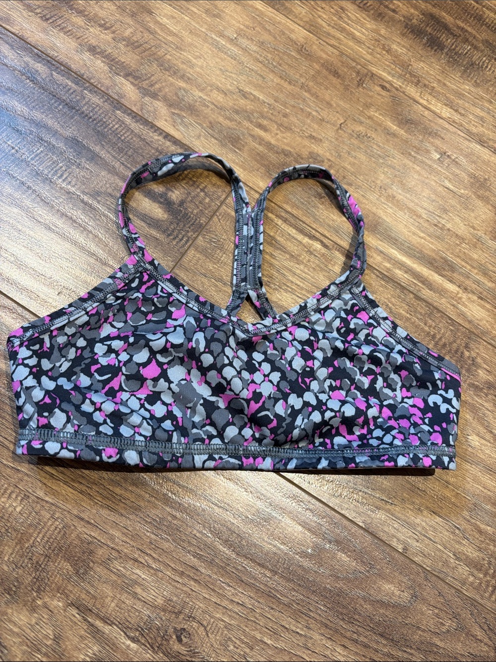 Ivivva Sports Bralette with Pink, black & Gray Print